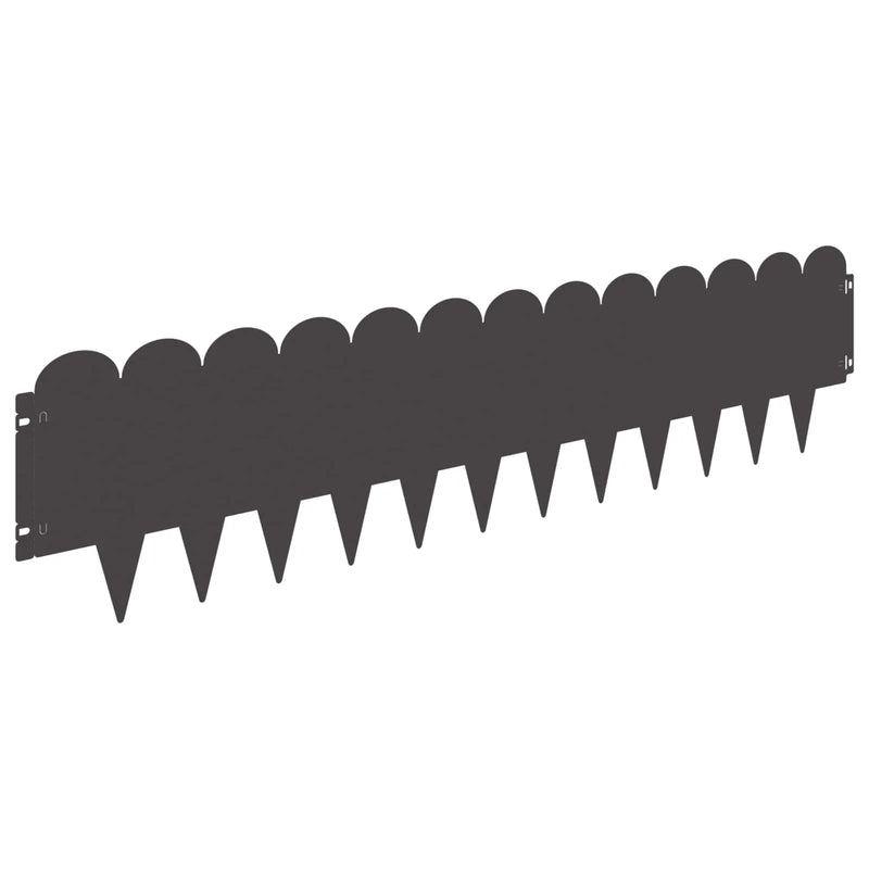 Lawn Edging 20 pcs 103 x 25 cm Steel Black