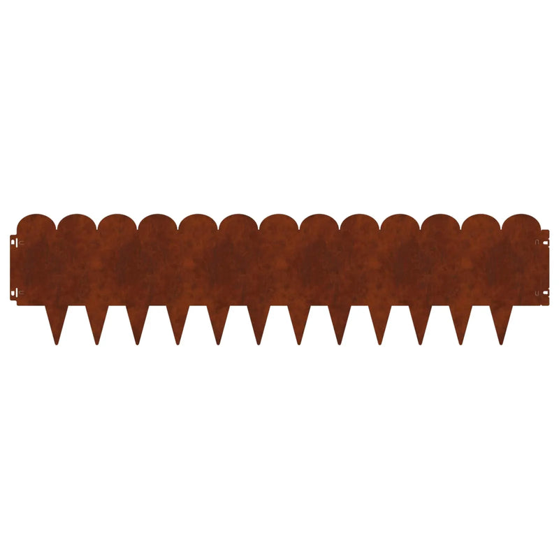 Lawn Edging 20 pcs 103 x 25 cm Steel Rusty