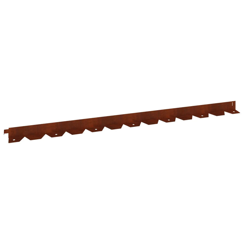 Lawn Edging 20 pcs 102 x 4 x 4 cm Steel Rusty