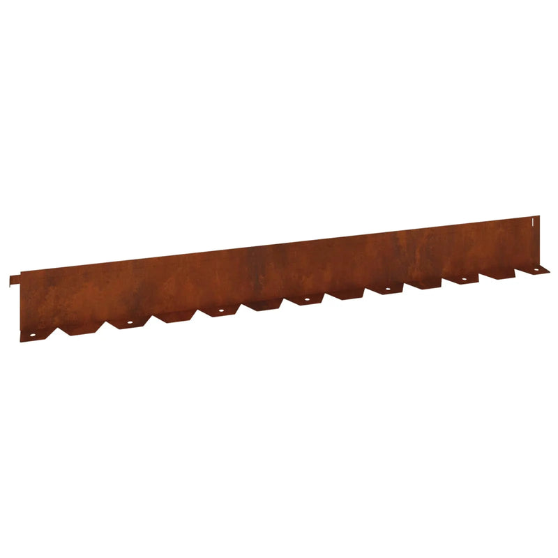 Lawn Edging 10 pcs 102 x 10 x 4 cm Steel Rusty
