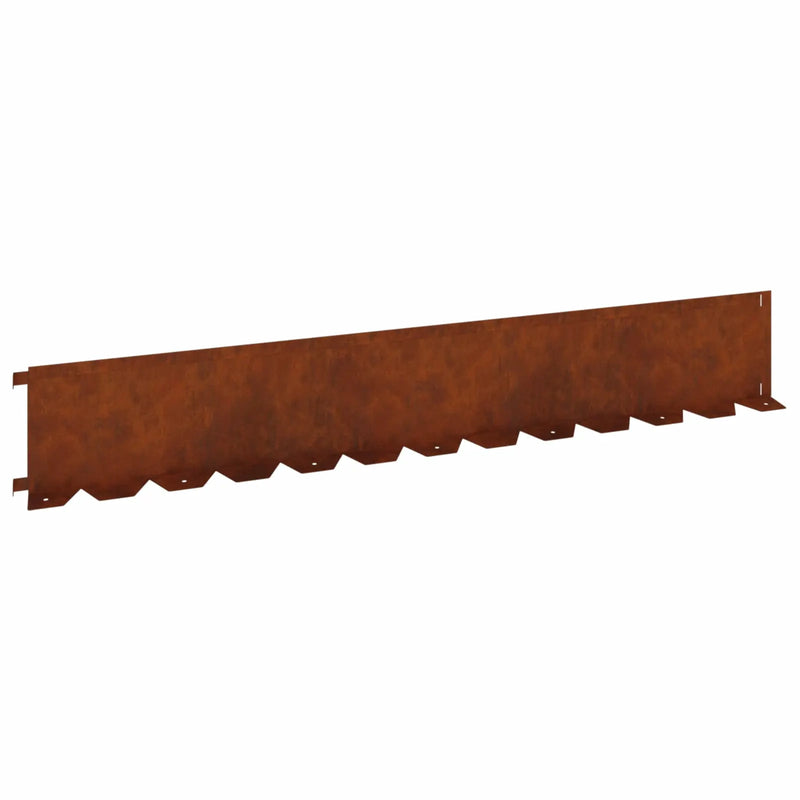 Lawn Edging 20 pcs 102 x 15 x 4 cm Steel Rusty