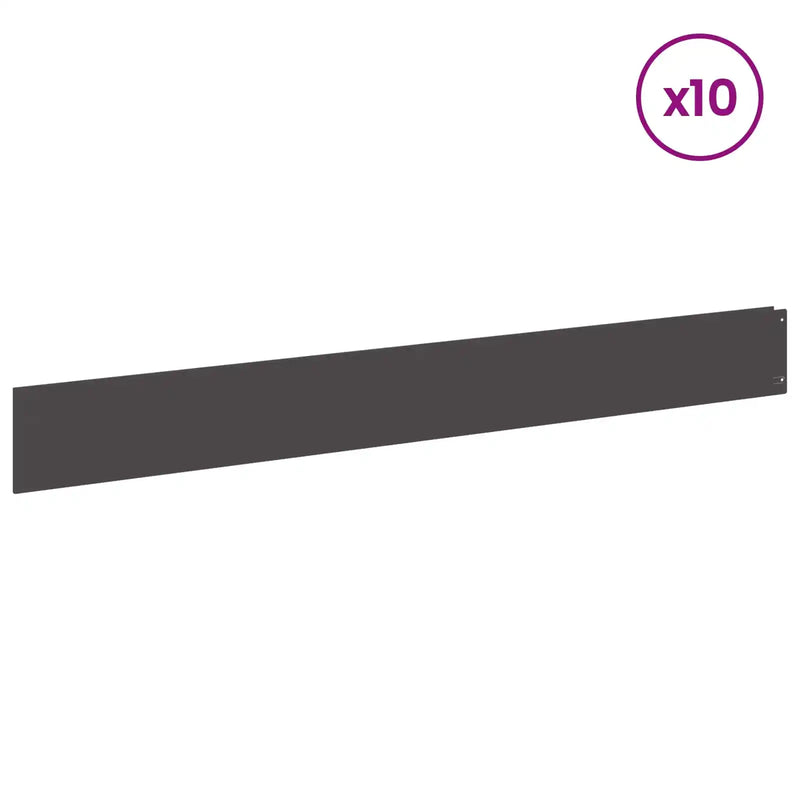 Lawn Edging 10 pcs 100 x 12 cm Steel Black