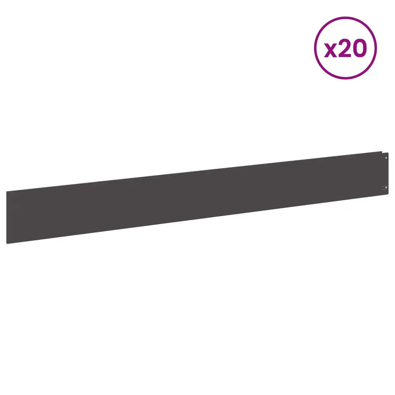 Lawn Edging 20 pcs 100 x 12 cm Steel Black