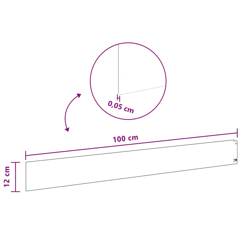 Lawn Edging 10 pcs 100 x 12 cm Steel Rusty