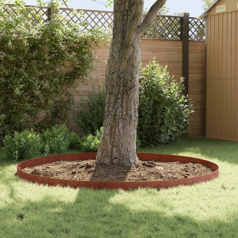 Lawn Edging 10 pcs 100 x 15 cm Steel Rusty