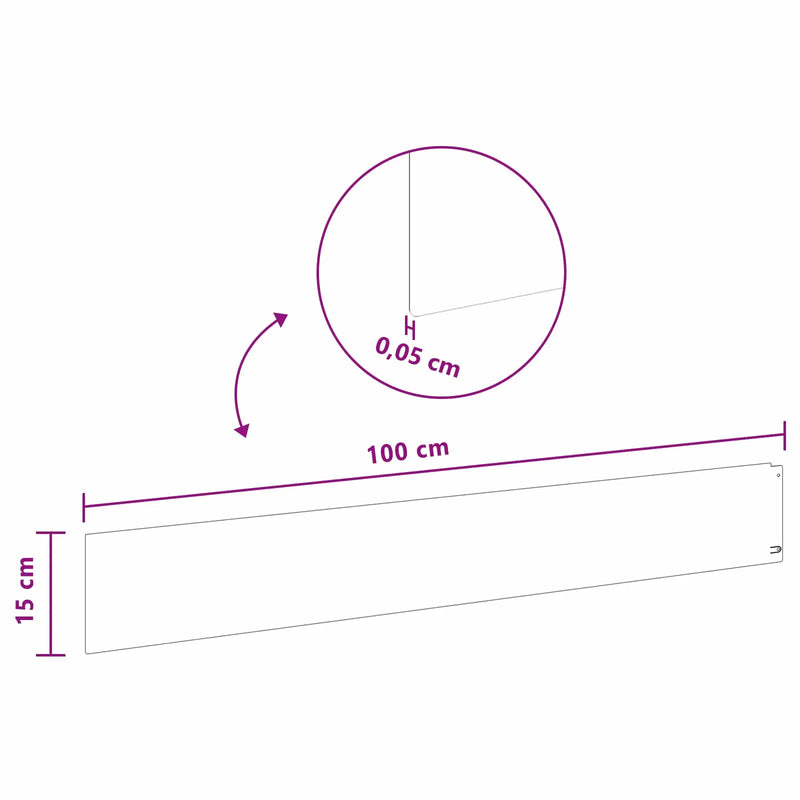 Lawn Edging 20 pcs 100 x 15 cm Steel Rusty