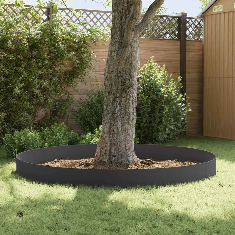 Lawn Edging 20 pcs 100 x 18 cm Steel Black