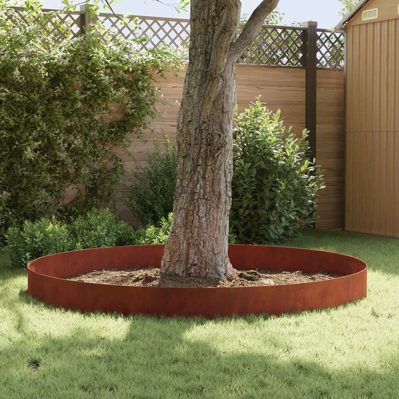 Lawn Edging 20 pcs 100 x 18 cm Steel Rusty