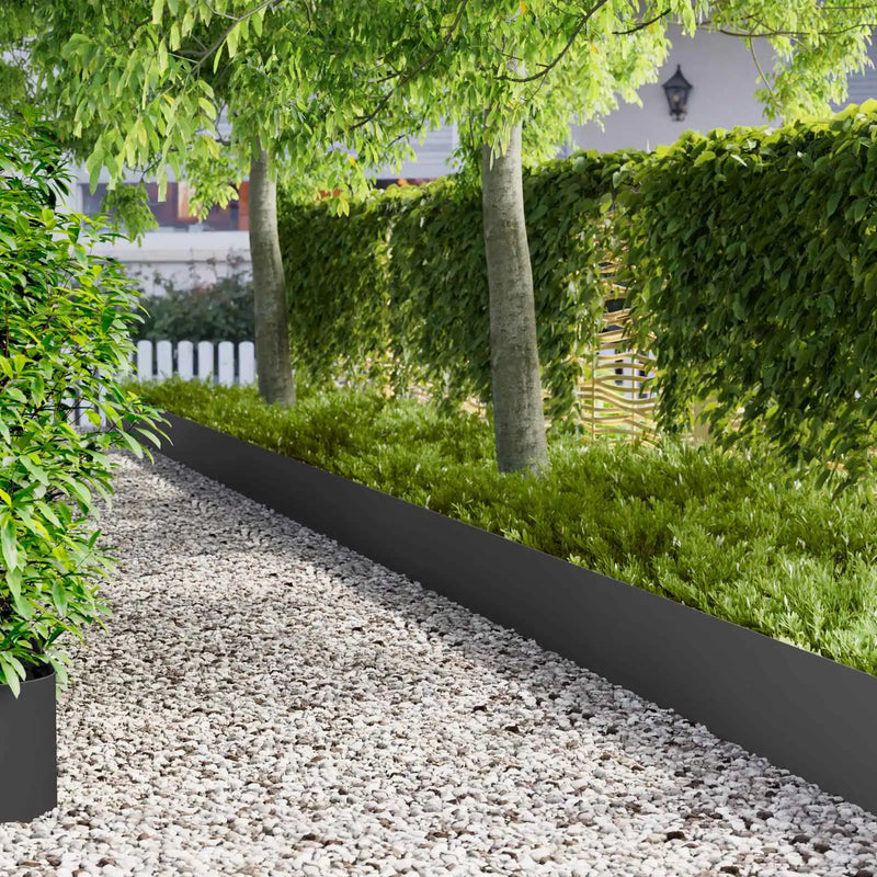 Lawn Edging 10 pcs 100 x 22 cm Steel Black