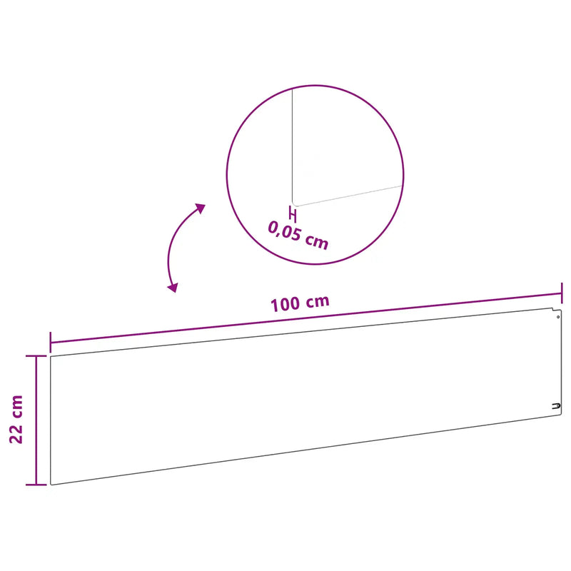 Lawn Edging 10 pcs 100 x 22 cm Steel Black