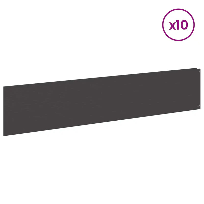 Lawn Edging 10 pcs 100 x 22 cm Steel Black