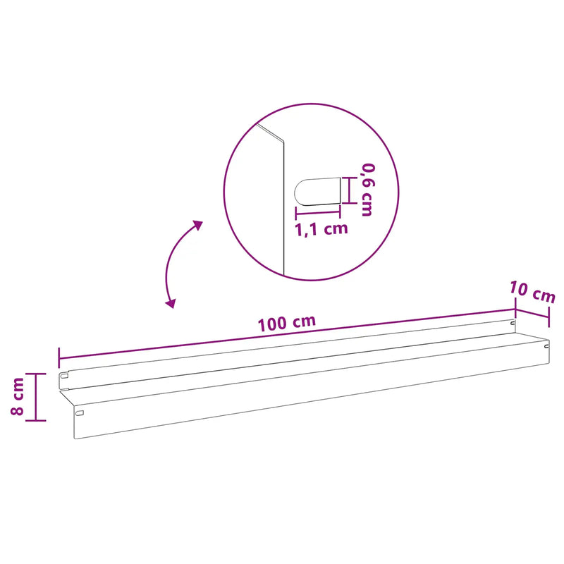 Lawn Edging 10 pcs 100 x 10 x 8 cm Steel Black