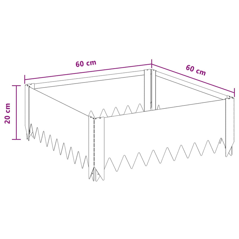Lawn Edging 60 x 60 x 20 cm Steel Black