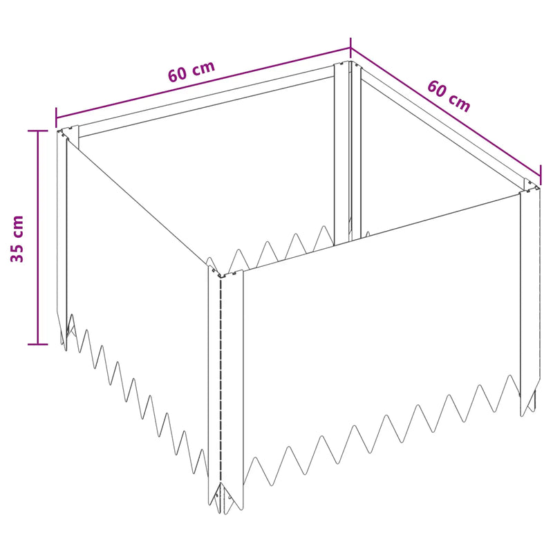 Lawn Edging 60 x 60 x 35 cm Steel Black