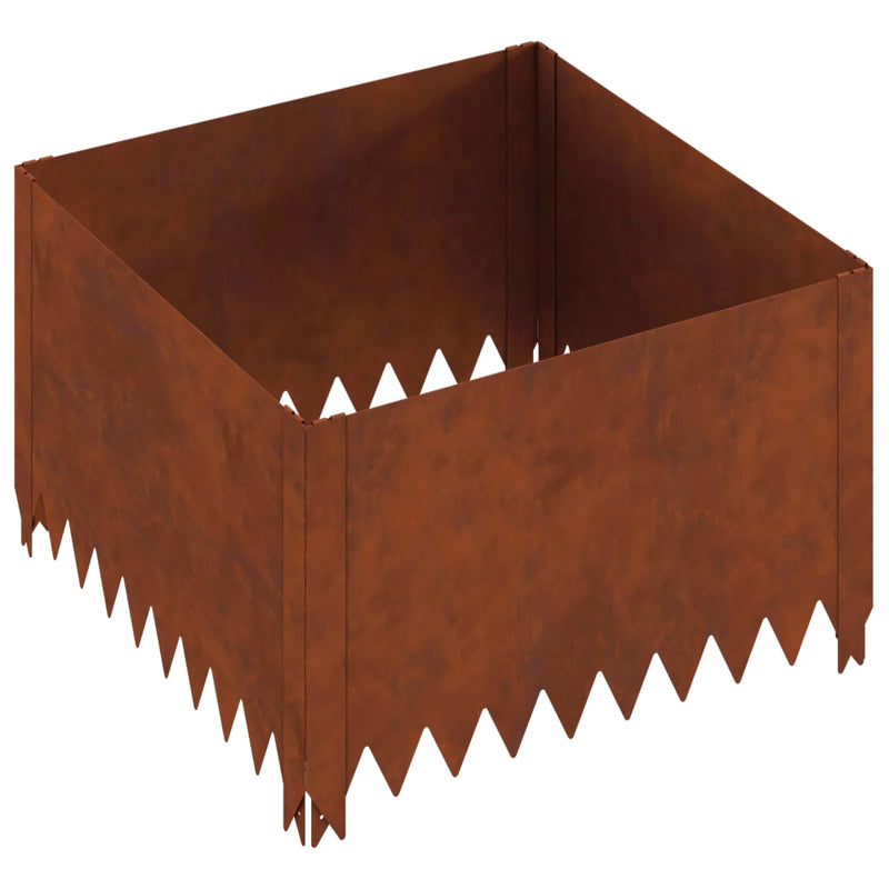 Lawn Edging 60 x 60 x 35 cm Steel Rusty