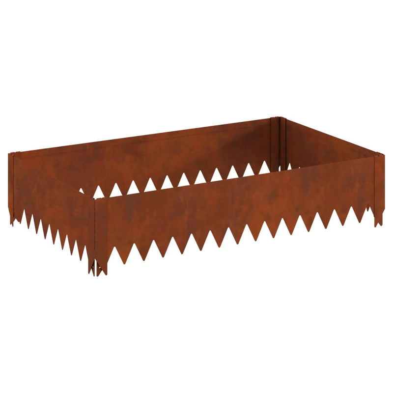 Lawn Edging 100 x 60 x 20 cm Steel Rusty