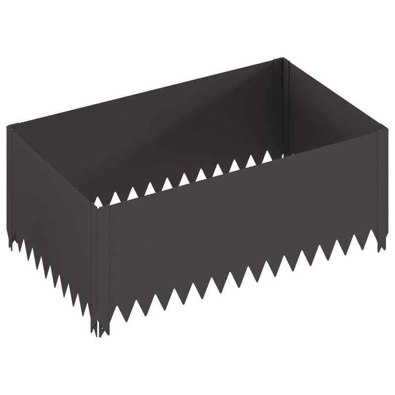 Lawn Edging 100 x 60 x 35 cm Steel Black