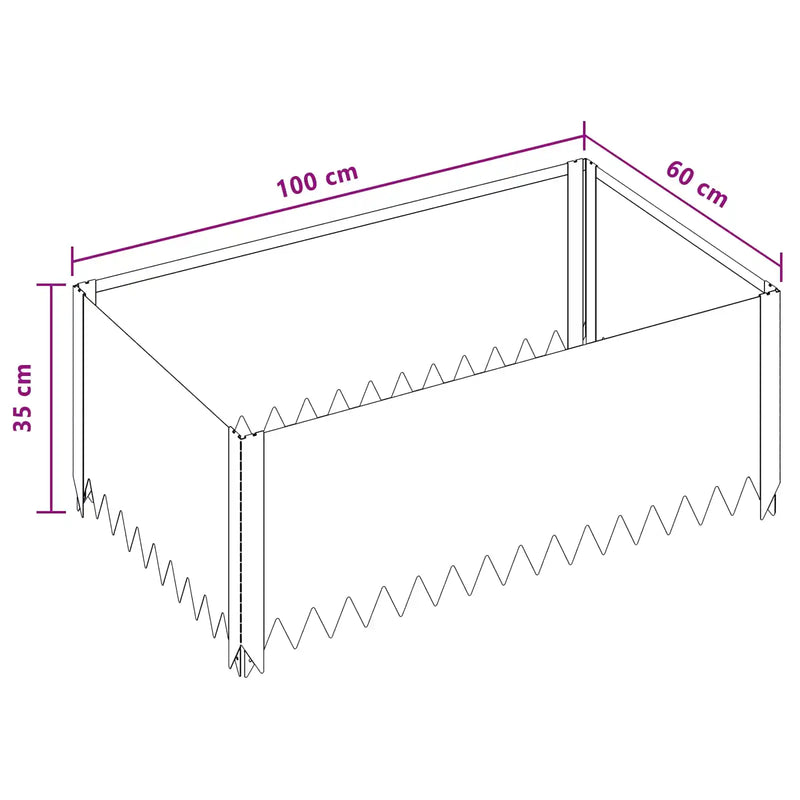 Lawn Edging 100 x 60 x 35 cm Steel Black
