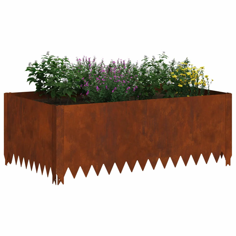 Lawn Edging 100 x 60 x 35 cm Steel Rusty
