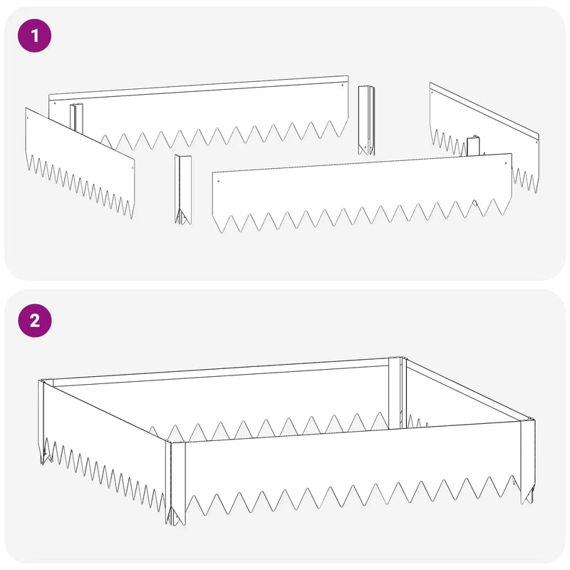 Lawn Edging 100 x 100 x 20 cm Steel Black