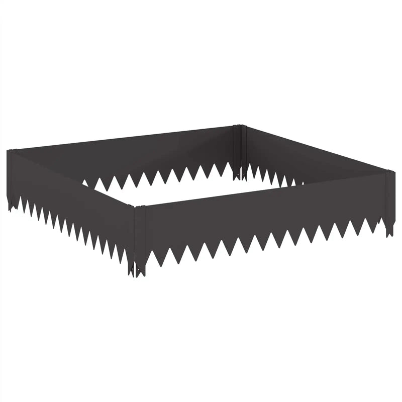 Lawn Edging 100 x 100 x 20 cm Steel Black