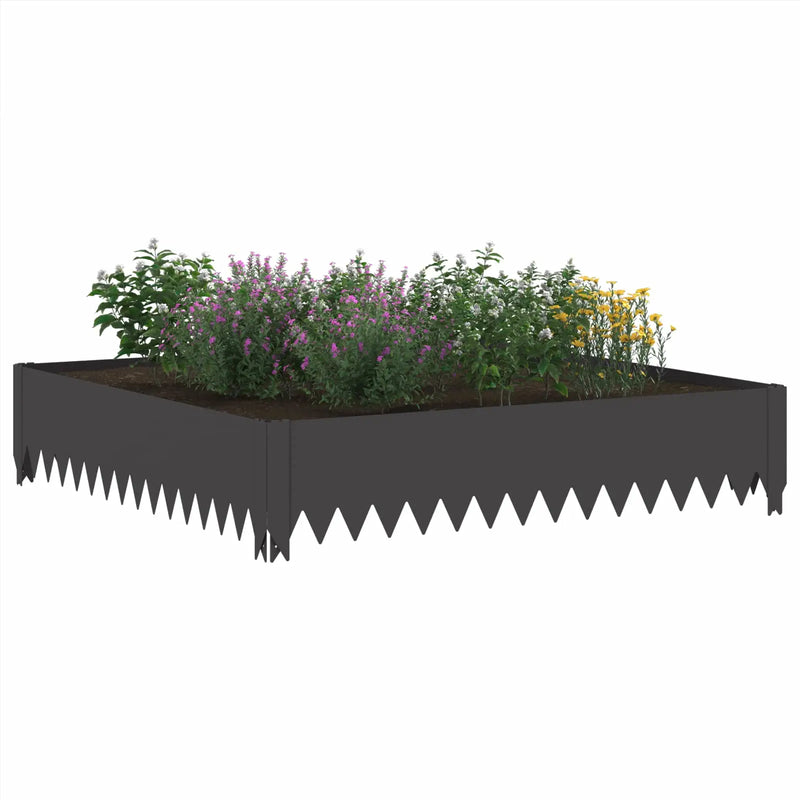 Lawn Edging 100 x 100 x 20 cm Steel Black