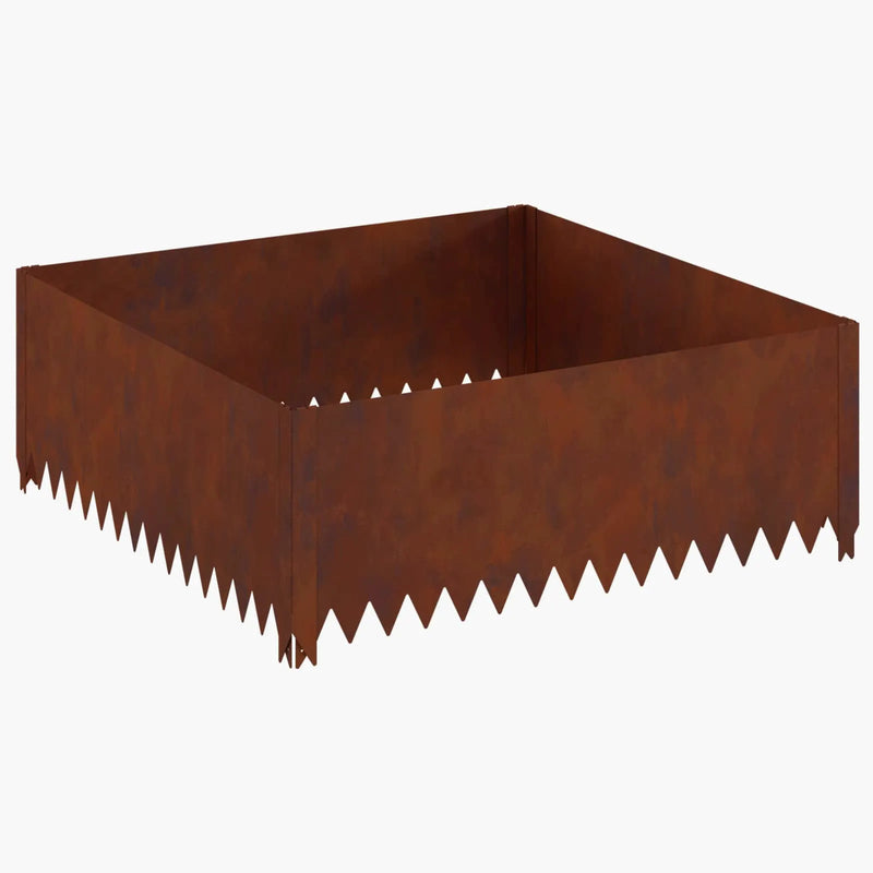 Lawn Edging 100 x 100 x 35 cm Steel Rusty