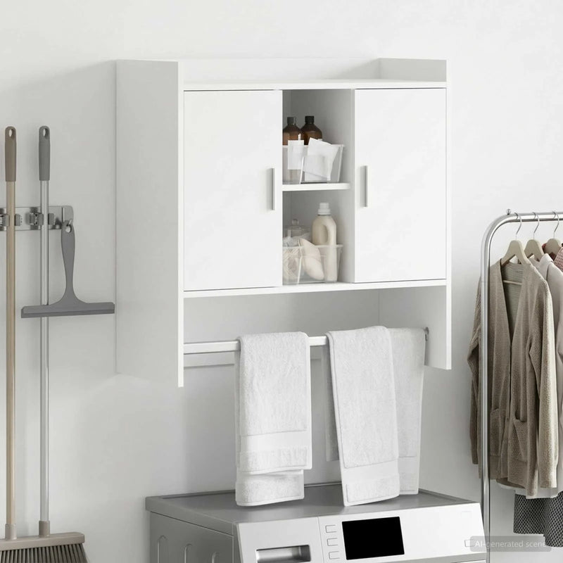 Wall Shelf Wall-Mounted White 80 x 36 x 80 cm Engineered Wood