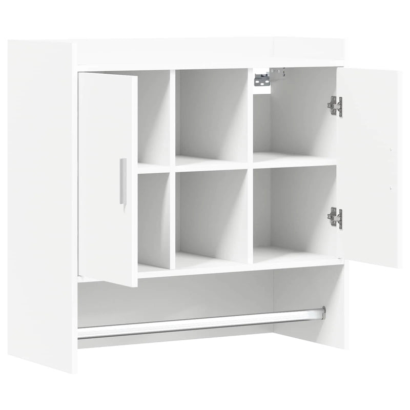 Wall Shelf Wall-Mounted White 80 x 36 x 80 cm Engineered Wood
