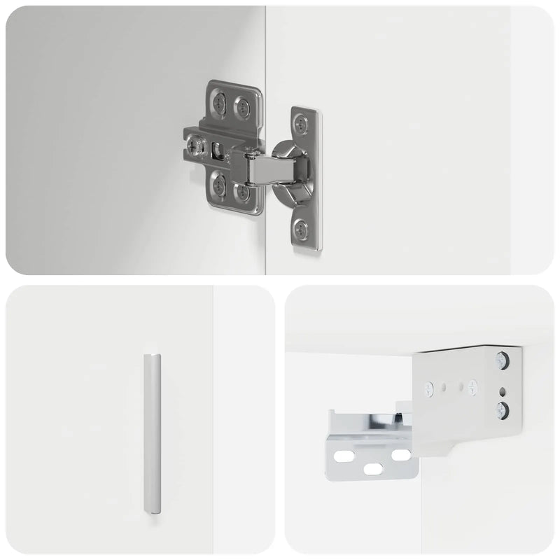 Wall Shelf Wall-Mounted White 80 x 36 x 80 cm Engineered Wood
