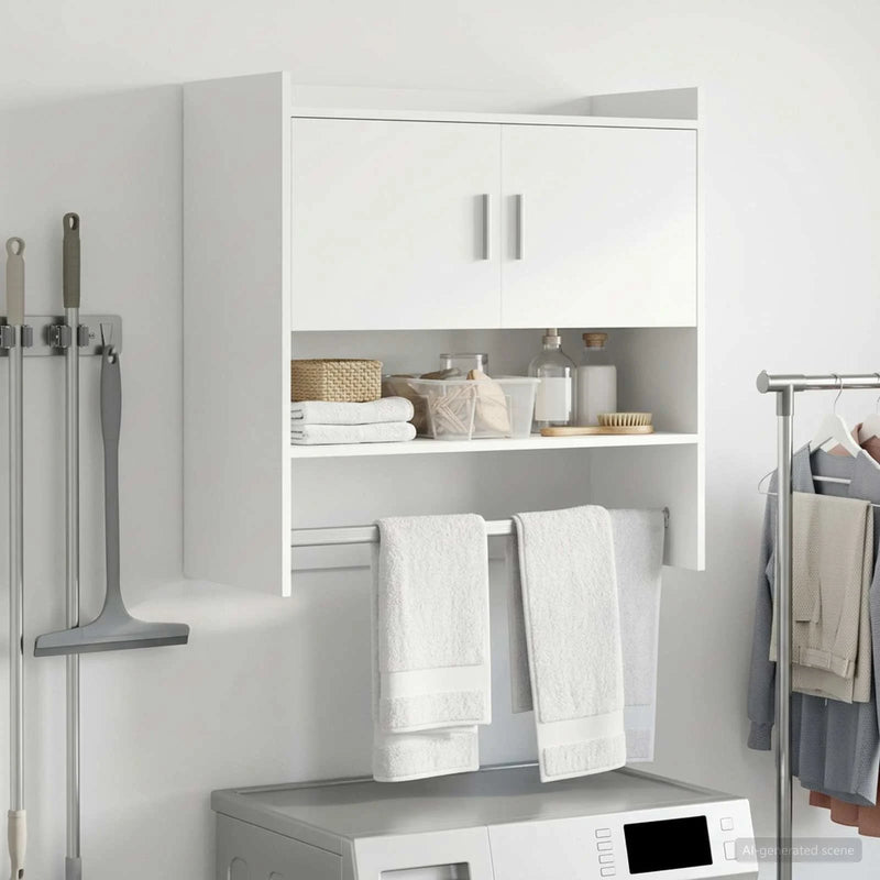 Wall Shelf Wall-Mounted White 80 x 36 x 80 cm Engineered Wood