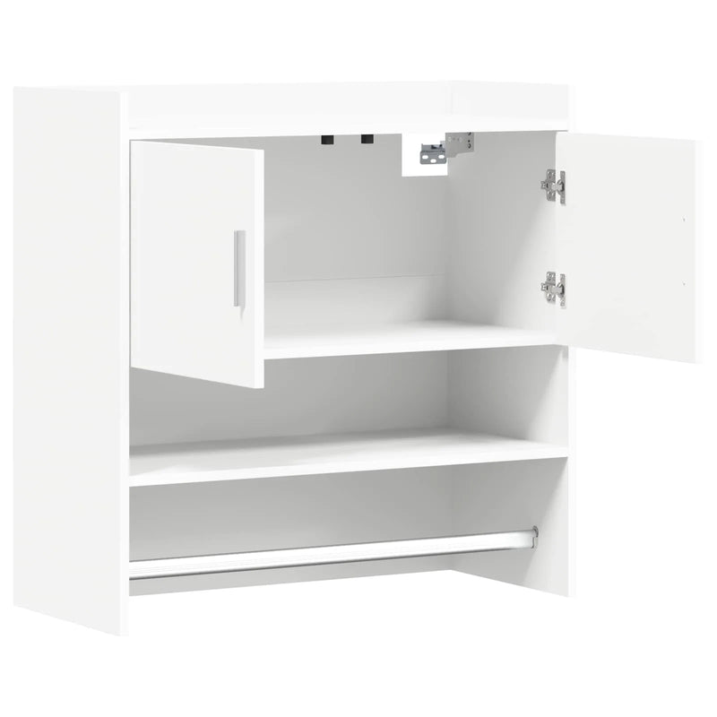 Wall Shelf Wall-Mounted White 80 x 36 x 80 cm Engineered Wood