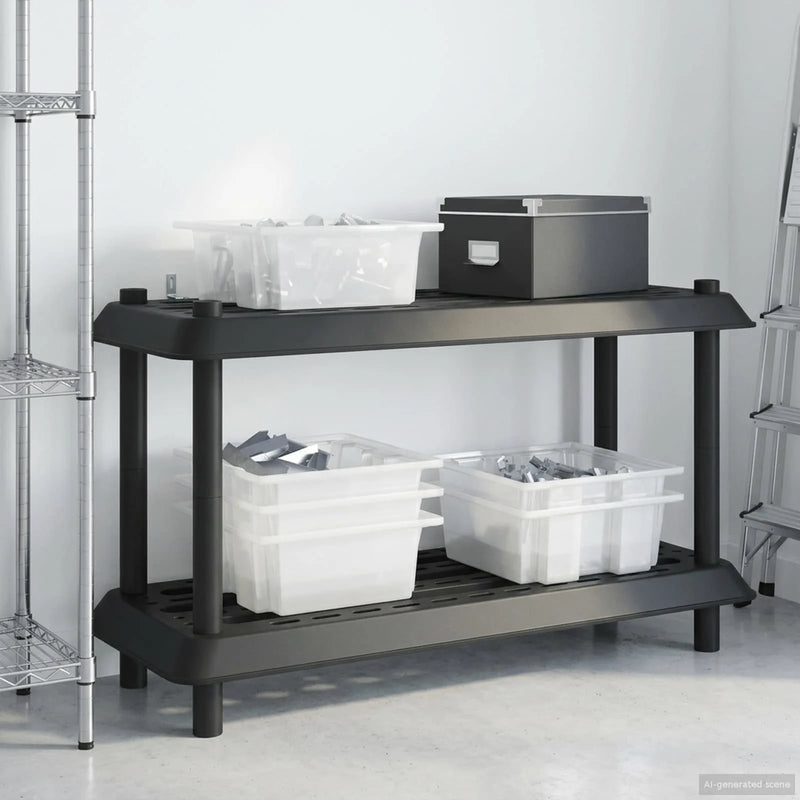 Shelving Unit 2-Tier 100 x 40 x 55.5 cm PP Anthracite