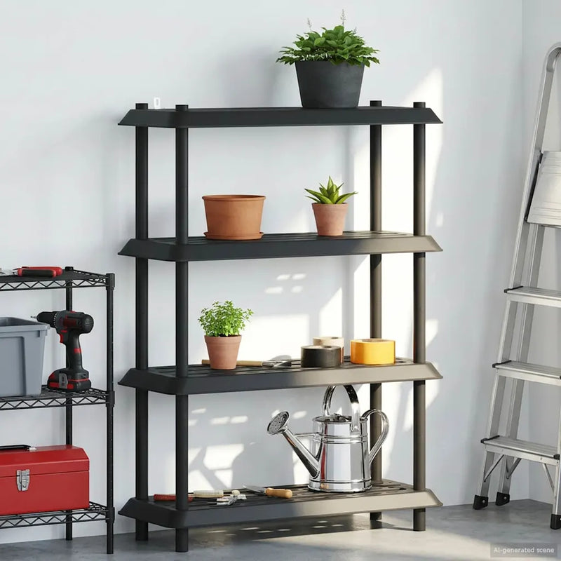 Shelving Unit 4-Tier 100 x 40 x 136.5 cm PP Anthracite