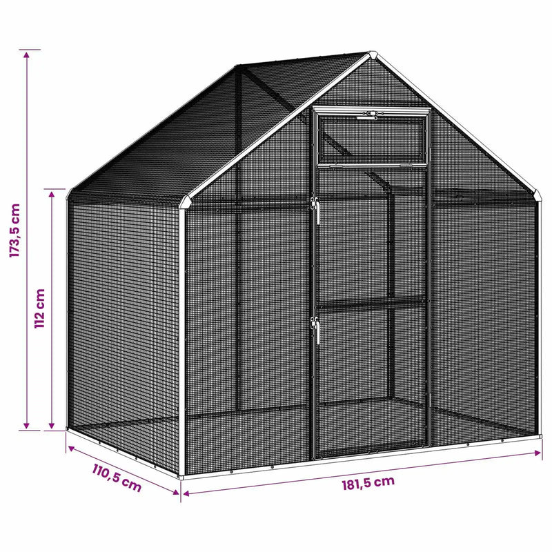 Bird Cage Silver 181.5 x 110.5 x 173.5 cm Welded Wire Mesh