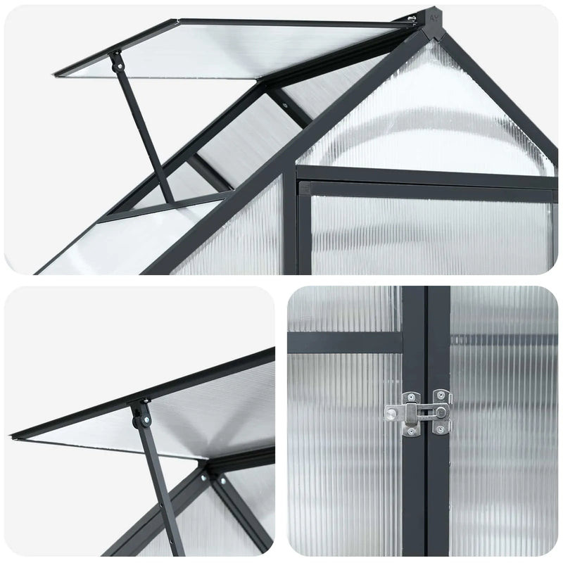 Garden Greenhouse with Door Anthracite 183.5 x 63.5 x 207 cm