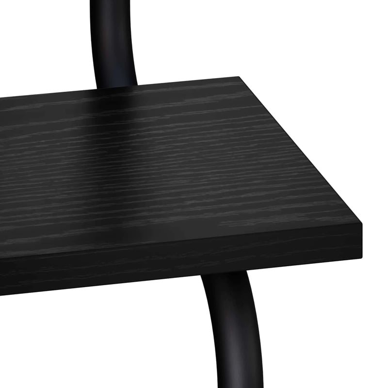 2-Tier Wall Shelf Black Oak 60 x 24.5 x 61 cm Engineered Wood