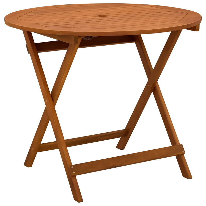 Folding Garden Table Brown �� 90 x 75 cm Solid Eucalyptus Wood