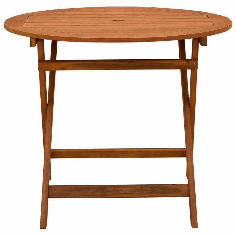 Folding Garden Table Brown �� 90 x 75 cm Solid Eucalyptus Wood