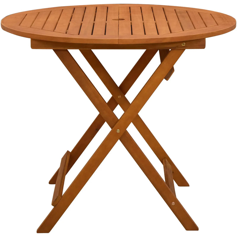 Folding Garden Table Brown �� 90 x 75 cm Solid Eucalyptus Wood