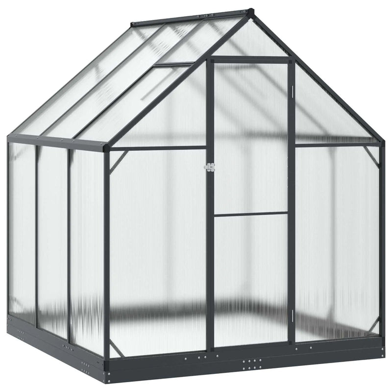Garden Greenhouse with Door Anthracite 183.5 x 183.5 x 207 cm