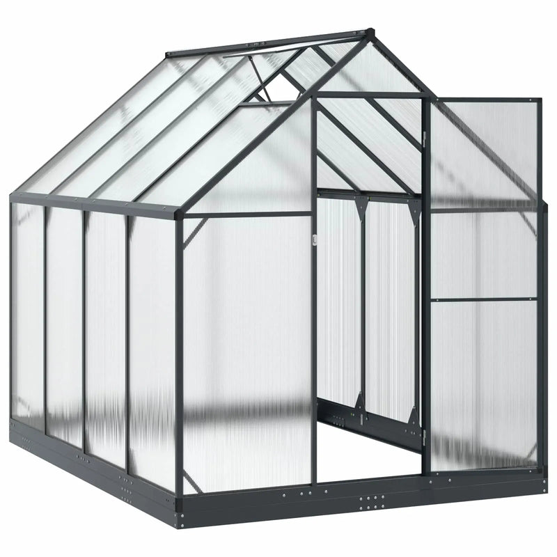 Garden Greenhouse with Door Anthracite 183.5 x 243.5 x 207 cm