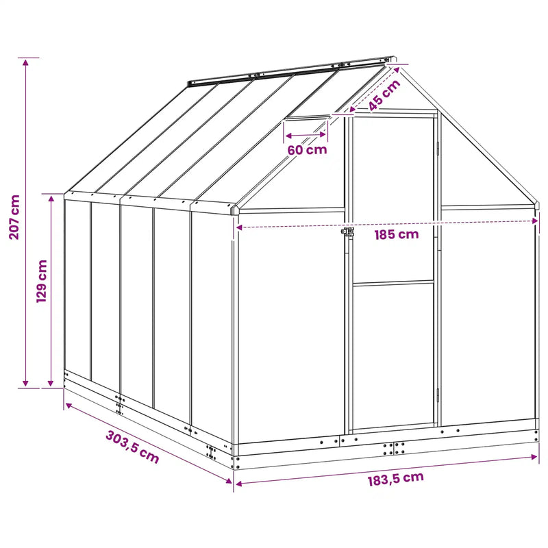 Garden Greenhouse 185 x 303.5 x 207 cm