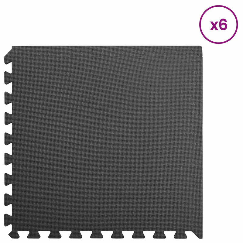 Pool Ground Mat 6 pcs Black 2.16 ��� EVA Foam