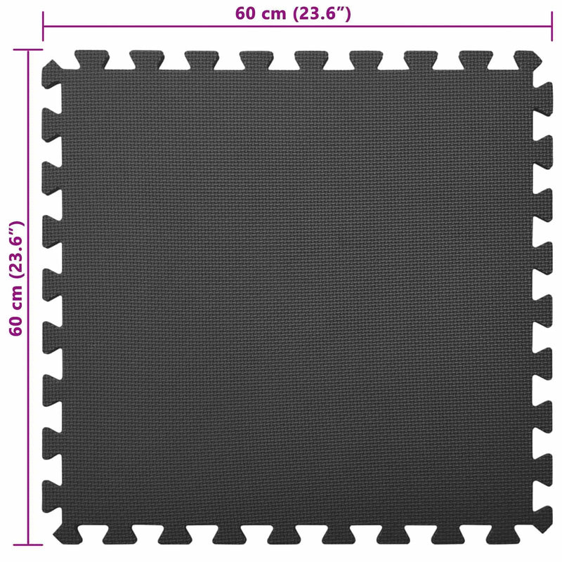 Puzzle Exercise Mats 24 pcs Black 8.64 ��� EVA Foam