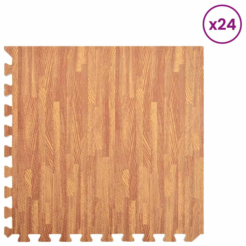 Puzzle Exercise Mats 24 pcs Brown 8.64 ��� EVA Foam