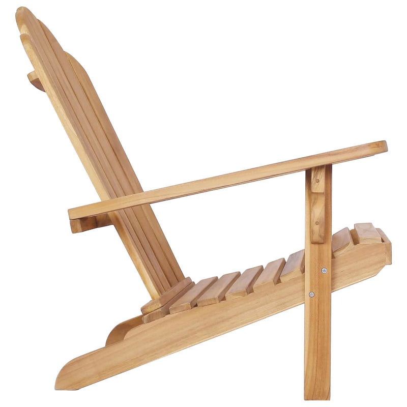 Garden Adirondack Chair Natural Solid Teak Wood