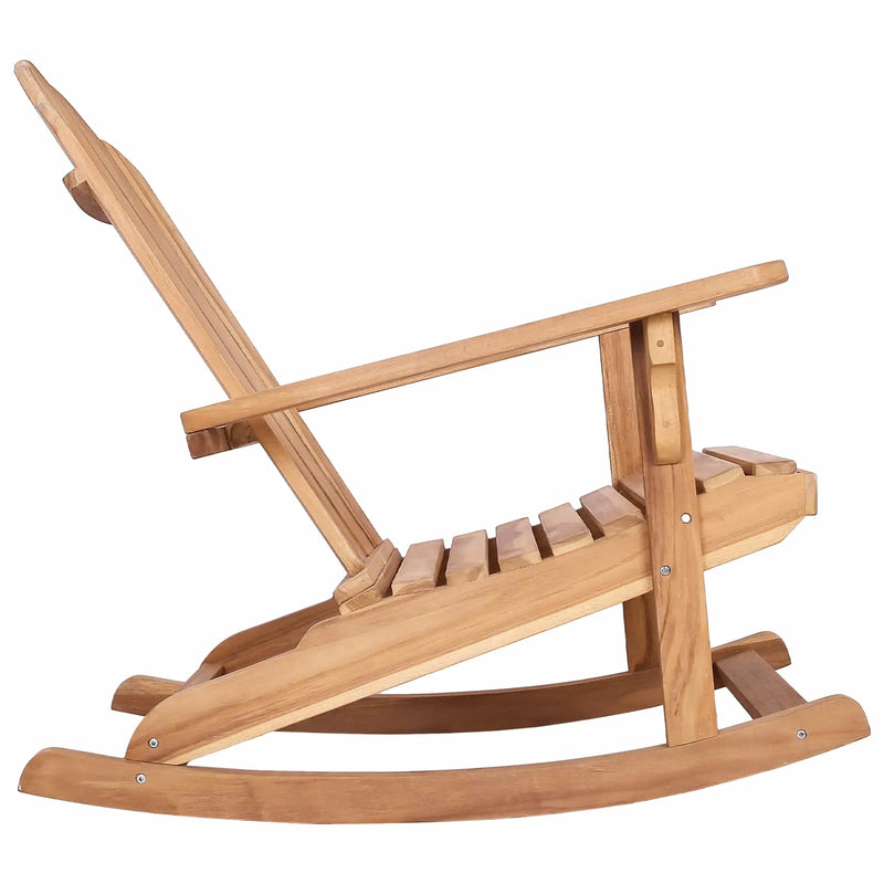 Garden Adirondack Rocking Chair Natural Solid Teak wood