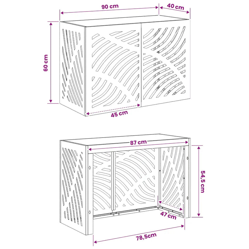 Air Conditioner Cover Anthracite 90 x 40 x 60 cm Steel