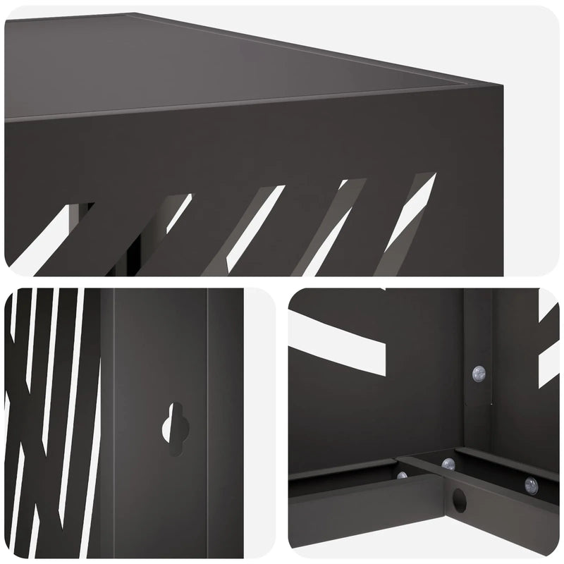 Air Conditioner Cover Black 100 x 50 x 70 cm Steel
